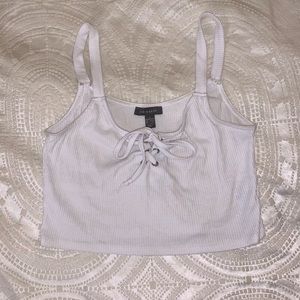 White crop top with tie-up front